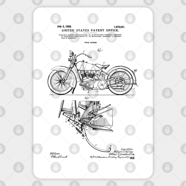 Motorcycle Patent Black Sticker by Luve